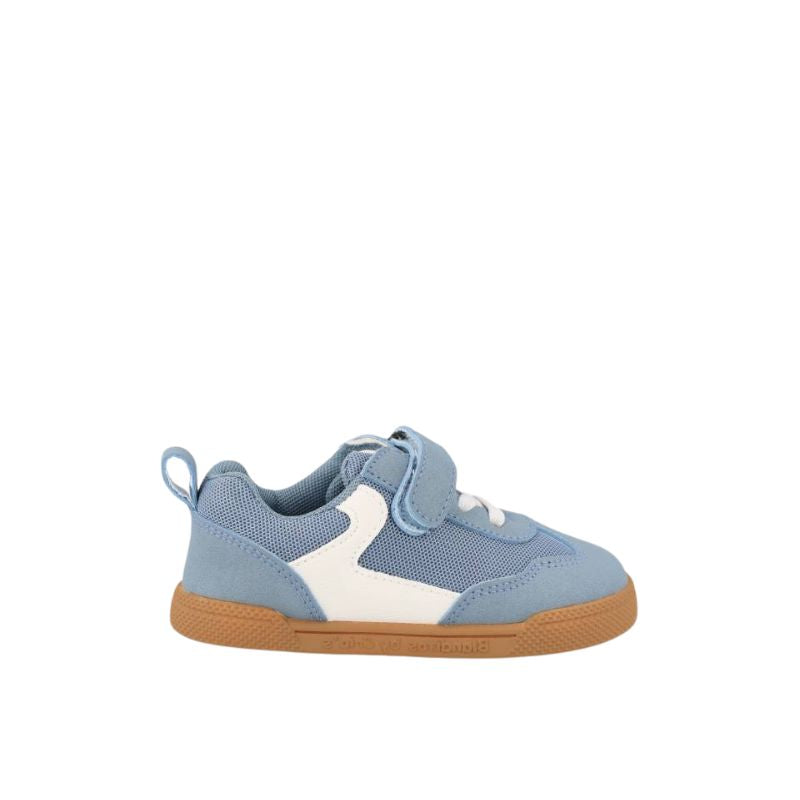 Sapatilha barefoot Flash azul clara com fecho de velcro e sola antiderrapante